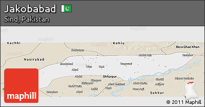 Classic Style Panoramic Map of Jakobabad