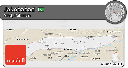 Classic Style Panoramic Map of Jakobabad