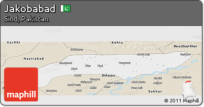 Classic Style Panoramic Map of Jakobabad