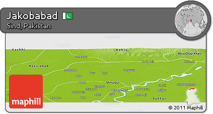 Physical Panoramic Map of Jakobabad