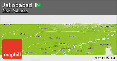 Physical Panoramic Map of Jakobabad