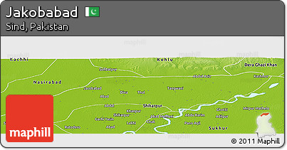 Physical Panoramic Map of Jakobabad