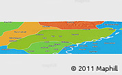 Physical Panoramic Map of Jakobabad, political outside