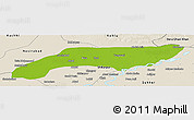 Physical Panoramic Map of Jakobabad, shaded relief outside