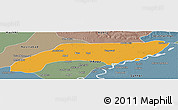 Political Panoramic Map of Jakobabad, semi-desaturated