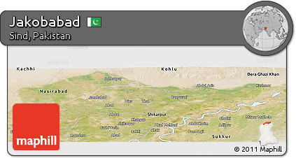 Satellite Panoramic Map of Jakobabad