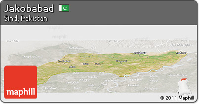 Satellite Panoramic Map of Jakobabad, lighten, semi-desaturated