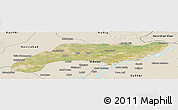 Satellite Panoramic Map of Jakobabad, shaded relief outside