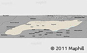 Shaded Relief Panoramic Map of Jakobabad, darken, desaturated