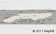 Shaded Relief Panoramic Map of Jakobabad, darken, semi-desaturated