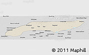 Shaded Relief Panoramic Map of Jakobabad, desaturated