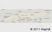Shaded Relief Panoramic Map of Jakobabad, semi-desaturated
