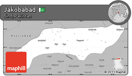 Gray Simple Map of Jakobabad