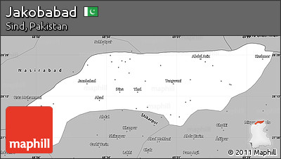 Gray Simple Map of Jakobabad