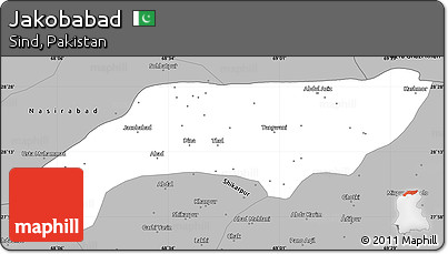 Gray Simple Map of Jakobabad