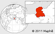 Blank Location Map of Sind, highlighted country