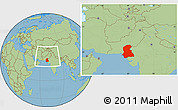 Savanna Style Location Map of Sind, within the entire country