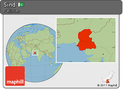 Savanna Style Location Map of Sind