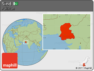 Savanna Style Location Map of Sind