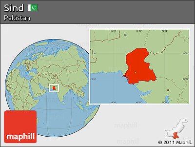 Savanna Style Location Map of Sind