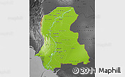 Physical Map of Sind, darken, desaturated