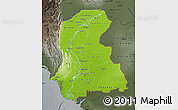 Physical Map of Sind, darken, semi-desaturated