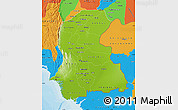 Physical Map of Sind, political outside