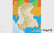 Satellite Map of Sind, political outside