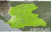 Physical Panoramic Map of Sind, darken, semi-desaturated