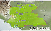 Physical Panoramic Map of Sind, semi-desaturated