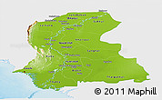 Physical Panoramic Map of Sind, single color outside