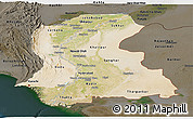 Satellite Panoramic Map of Sind, darken