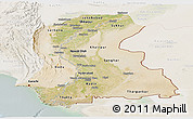 Satellite Panoramic Map of Sind, lighten