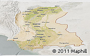 Satellite Panoramic Map of Sind, lighten, semi-desaturated