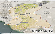 Satellite Panoramic Map of Sind, semi-desaturated