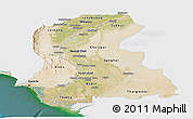 Satellite Panoramic Map of Sind, single color outside