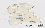 Shaded Relief Panoramic Map of Sind, cropped outside