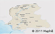 Shaded Relief Panoramic Map of Sind, single color outside
