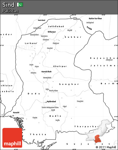 Blank Simple Map of Sind