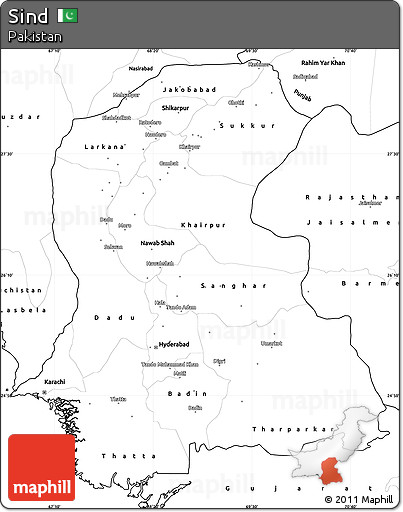 Blank Simple Map of Sind
