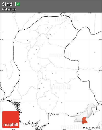 Blank Simple Map of Sind, no labels