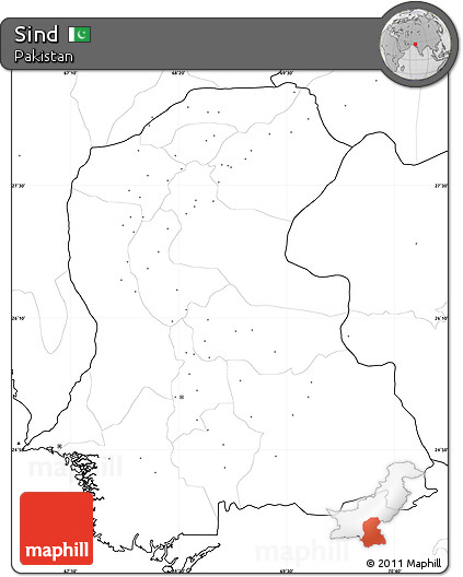 Blank Simple Map of Sind, no labels