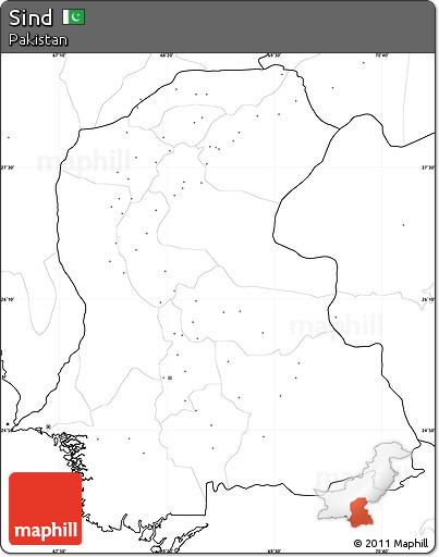 Blank Simple Map of Sind, no labels