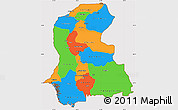 Political Simple Map of Sind, cropped outside