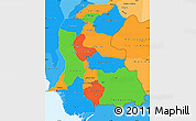 Political Simple Map of Sind, political shades outside
