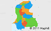 Political Simple Map of Sind, single color outside