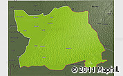 Physical 3D Map of Tharparkar, darken, semi-desaturated