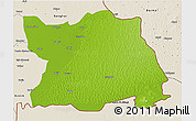 Physical 3D Map of Tharparkar, shaded relief outside