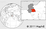 Blank Location Map of Tharparkar, highlighted country, highlighted parent region