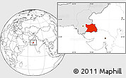 Blank Location Map of Tharparkar, highlighted country